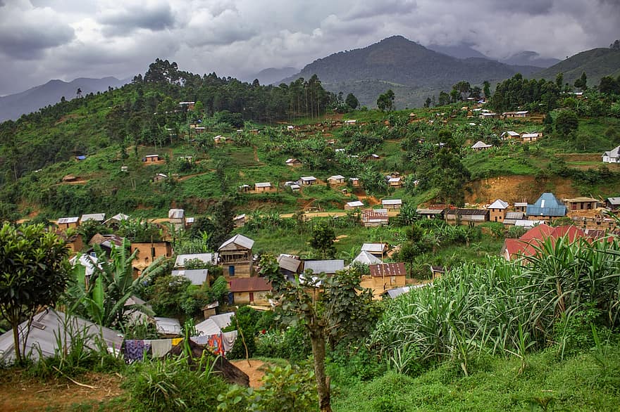 Bital, Stadt, Dorf, Landschaft, Afrika, Reiseziele, Bwenge, Zaire, Kongo, drc, Erdgeschoss, Süd Kivu
