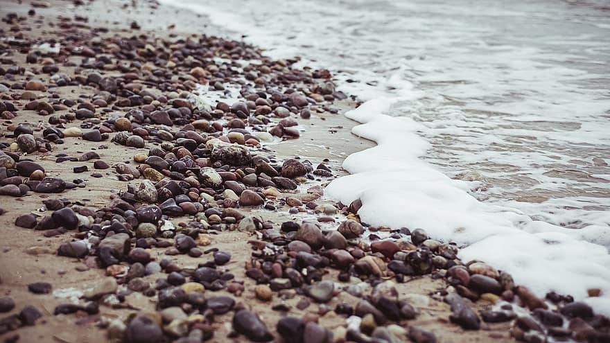 море, каміння, Пляжний, хвиля
