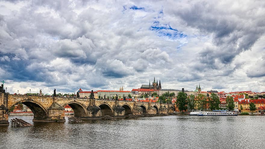 Praga, kapitał, Miasto, Europa, budynek, architektura, zodiak, praha, historycznie, kościół, turystyka