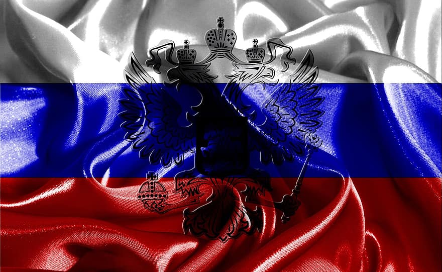 Russische vlag, Russisch wapenschild, Russische keizerarend, keizerlijke arend, vlag, vlag van Rusland