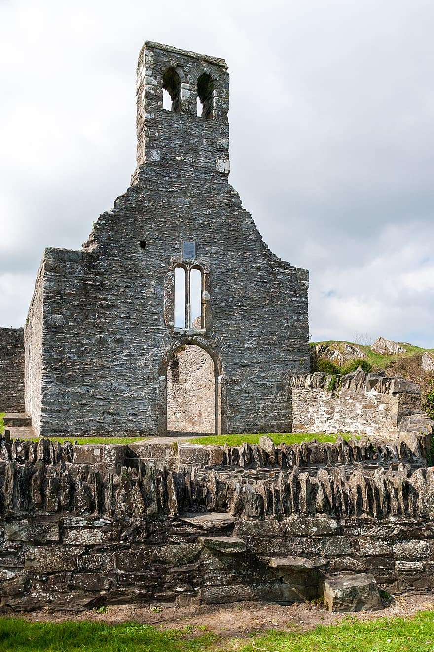 ruínas, Igreja, castelo, mosteiro, Drogheda, Irlanda, Louth, Mellifont, abadia de mellifont, histórico, céltico