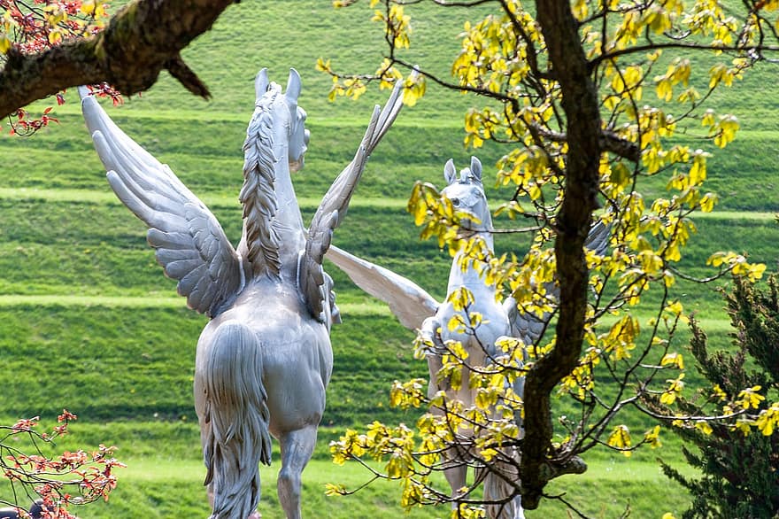Pegasus, Garten, Reise, Europa, Irland, Landschaft, Natur, draußen, Park, Skulptur
