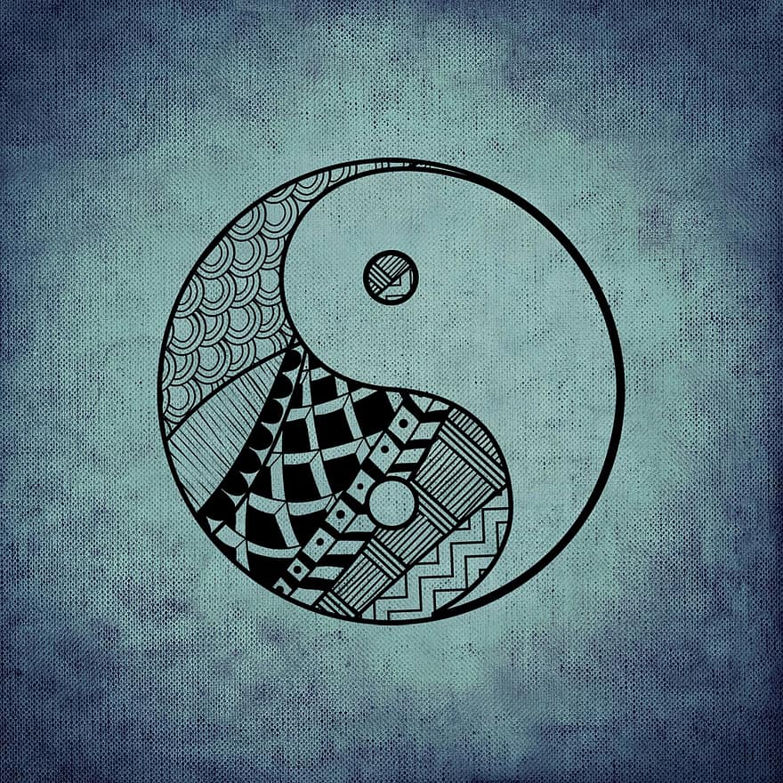 le yin et le yang, homologue, supplément, ajouter à, Achevée, chinois, Asie, symbole