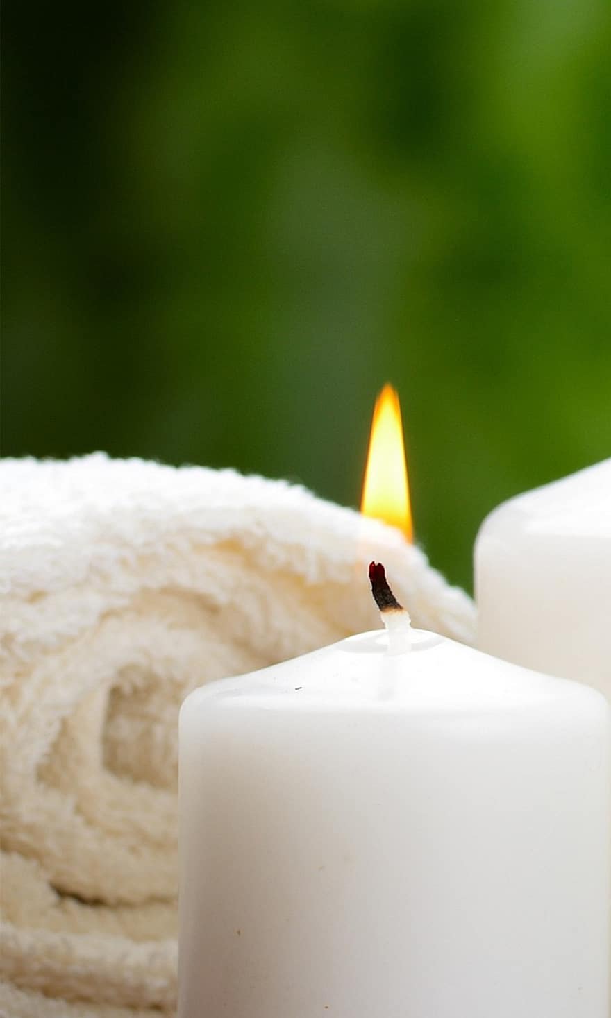 Candle, Flame, Towel, Candlelight, Light, Spa