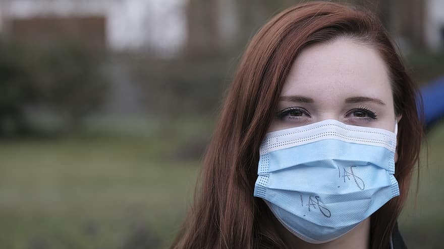 маска для обличчя, жінка, портрет, коронавірус, COVID-19, пандемія, захист, охорона здоров'я, так