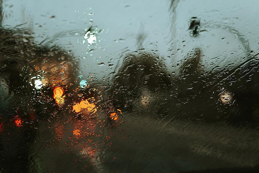 parabrezza, pioggia, bicchiere, superficie, gocce di pioggia, piovere, finestra di vetro, bagnato, umido, spruzzo, acqua