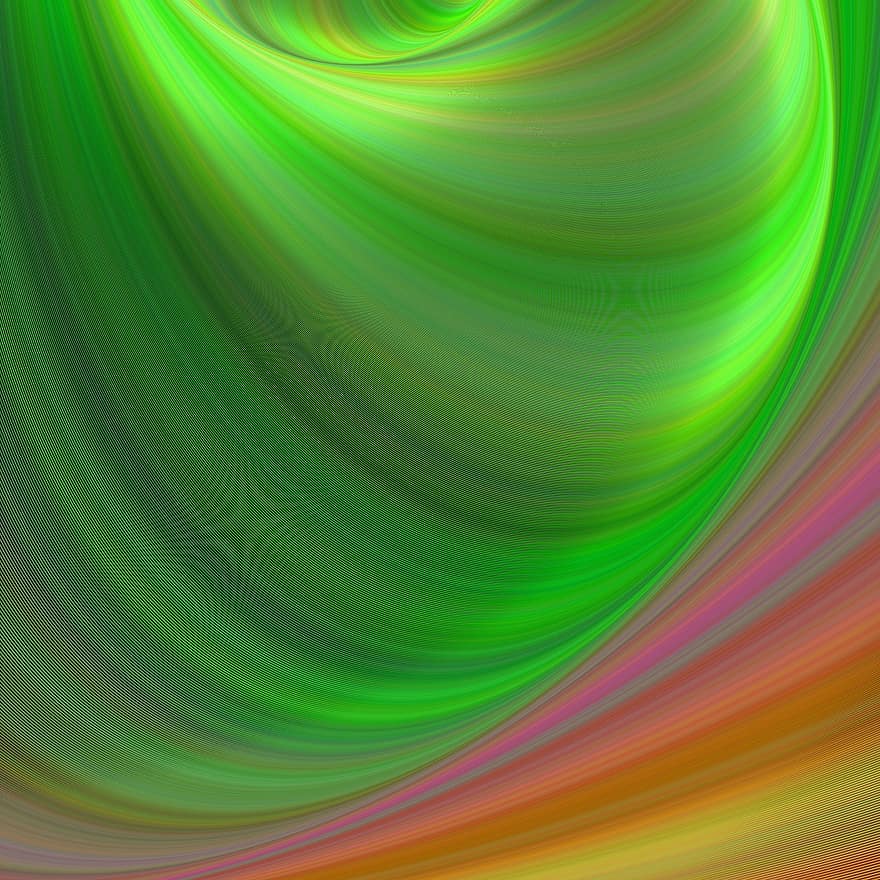 Earth, Green, Brown, Warm, Background, Fractal, Illusion, Curve, Decoration, Stripe, Color