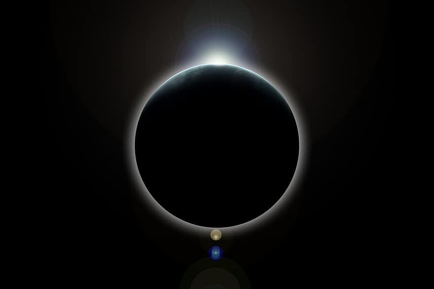 Eclipse solar, Eclipse lunar, eklispe, terra, espaço, Estrela, brilhante, Sombrio, escurecido