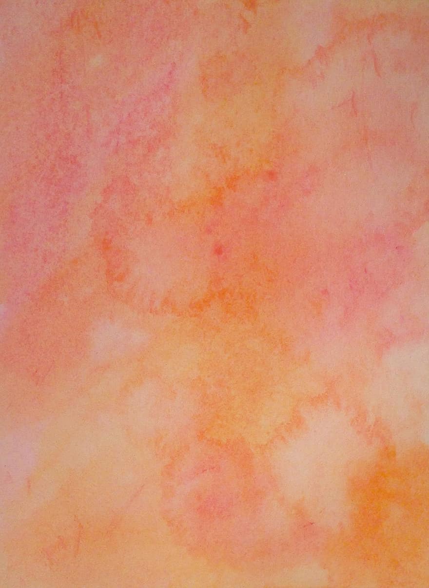 Pink, Salmon, Orange, Tangerine, Watercolor, Texture, Background, Color, Paint, Abstract, Orange Background