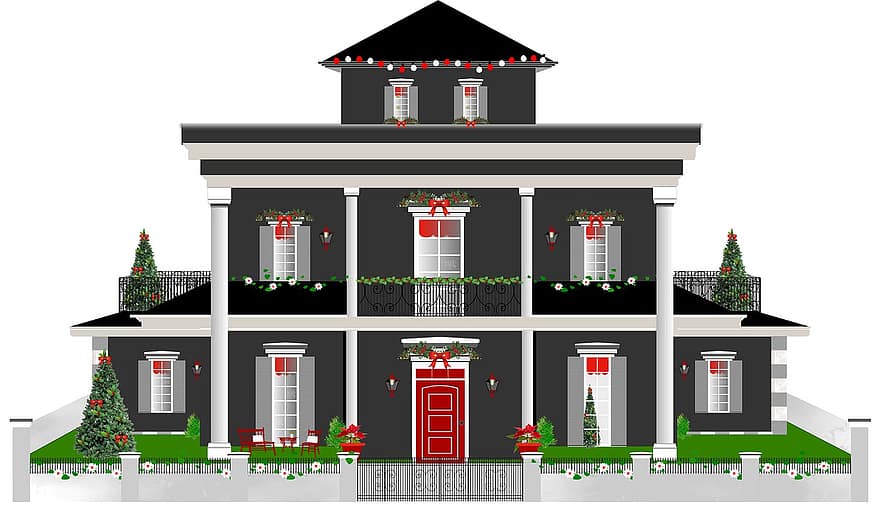 House, Christmas, Design, Architecture