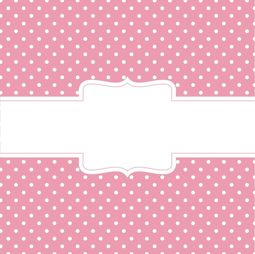 puntíky, skvrny, tečky, růžový, bílý, prapor, karta, šablona, polka, vzor, design