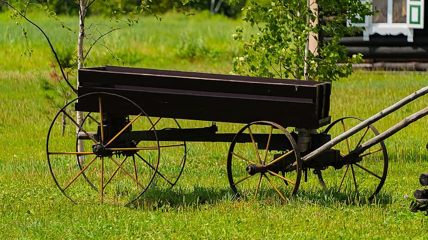 колело на вагона, ръчна количка, ферма, ранчо