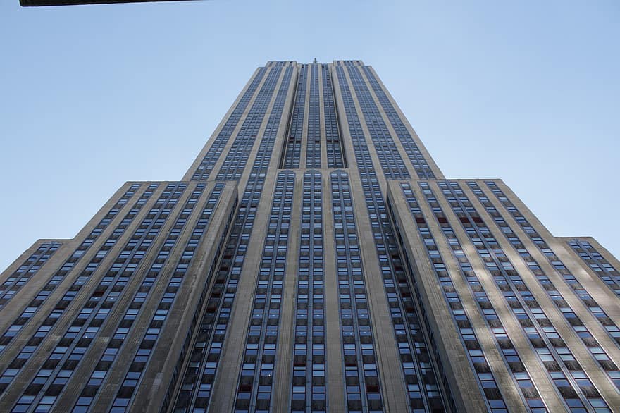 Empire State Building, wolkenkrabber, New York City, Manhattan, hemel, stedelijk, architectuur, facade, gebouw, mijlpaal, stad
