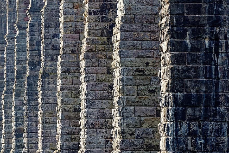 Ponte da Fronteira Real, colunas, tijolos, arquitetura, origens, velho, parede, característica de construção, padronizar, estrutura construída, indústria de construção