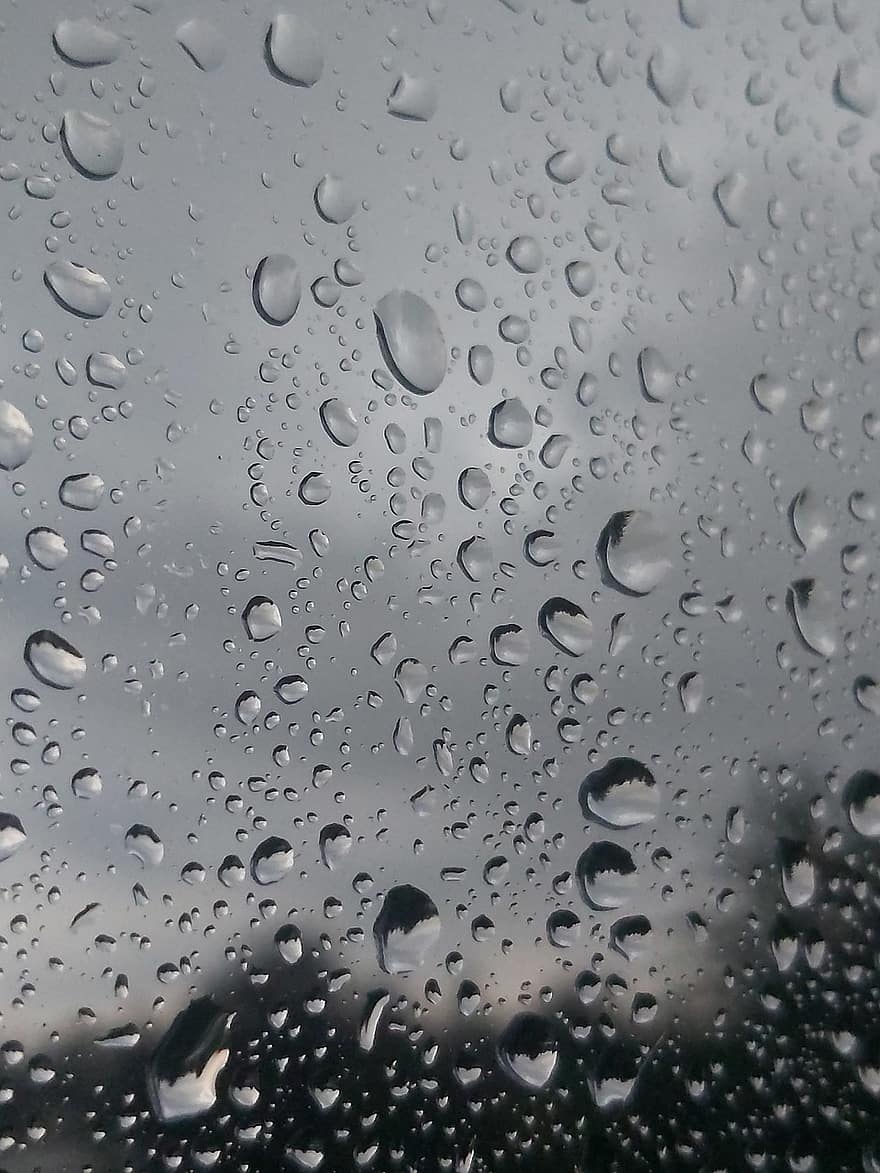 air, hujan, jendela, guyuran, penurunan, titisan hujan, latar belakang, basah, cair, merapatkan, kaca
