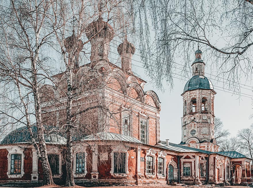 catedrală, biserică, arhitectură, creştinism, religie, Ostashkov, loc faimos, culturi, istorie, vechi, exteriorul clădirii
