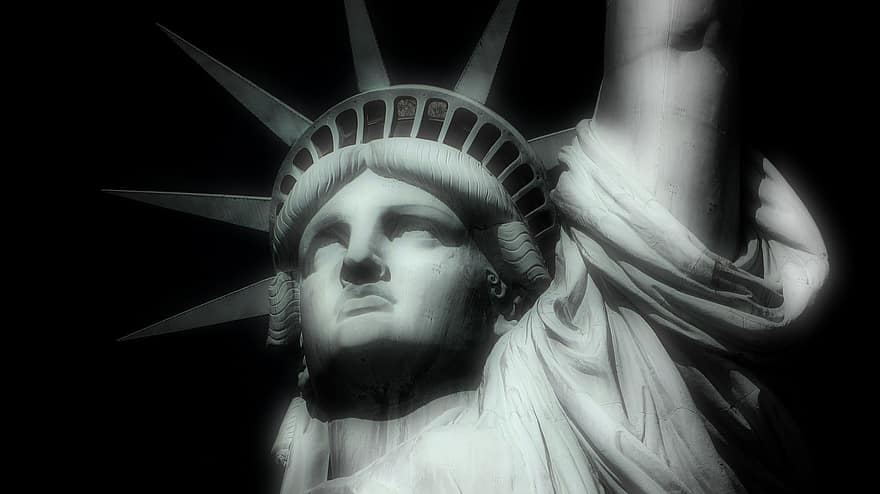 Frihetsgudinnan, New York, stort äpple, Förenta staterna, usa, amerika, symbol, dom, patriotisk, symbolisk, majestätisk