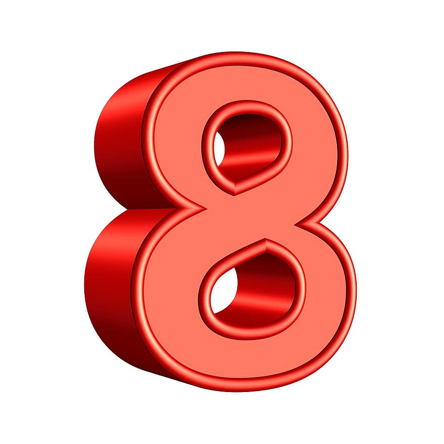 Eight, 8, Number, Design, Collection, Modern, Sign, Symbol, Web, Button, Clean