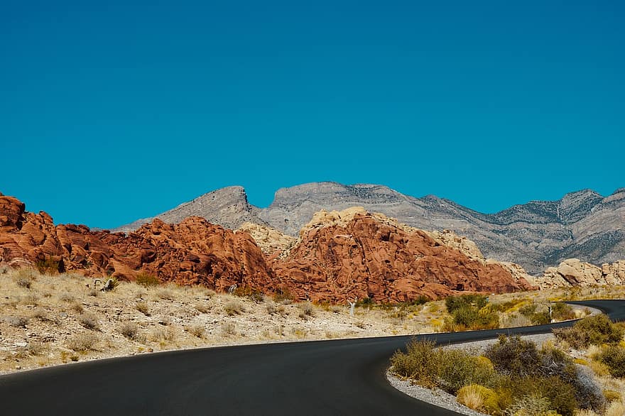 la carretera, autopista, Desierto, coche, viaje, montaña, paisaje, naturaleza, dom, dirección, al aire libre