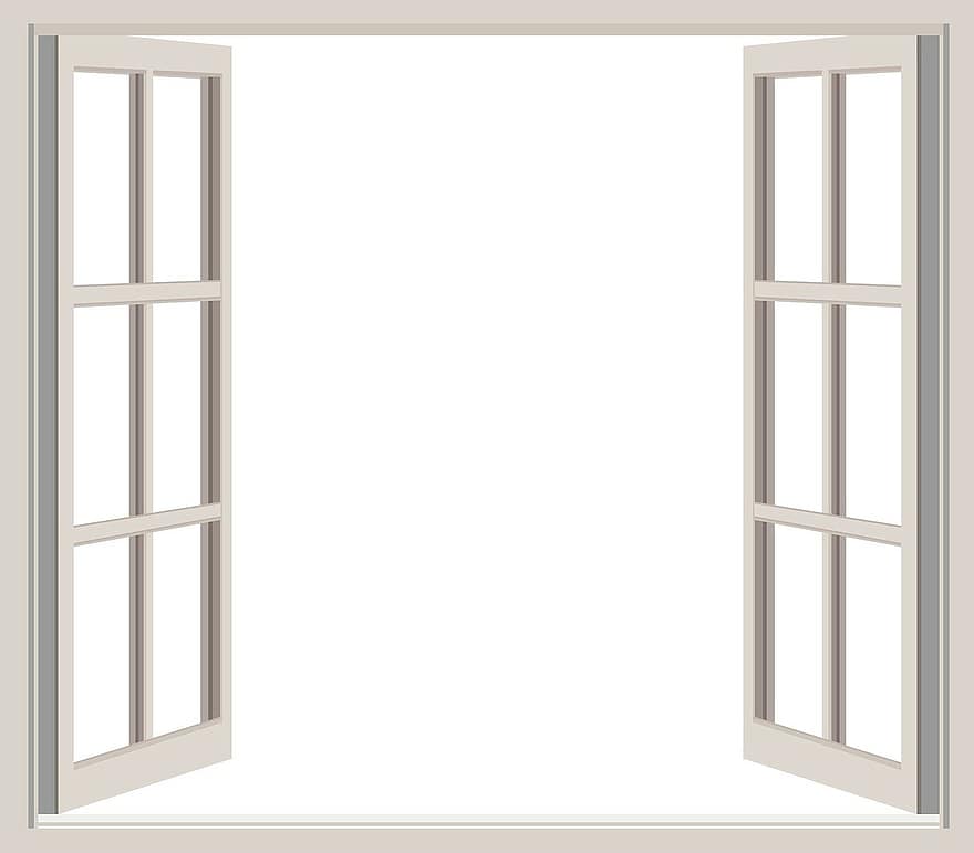 окно, Рамка, открыть, оконная рама, открытое окно, пустой, белый, фон, Изобразительное искусство