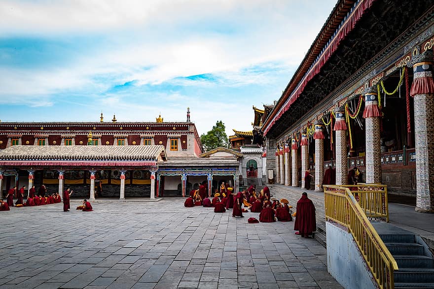 templo budista, templo, monges, budismo, religião, budista, tradição, cultura