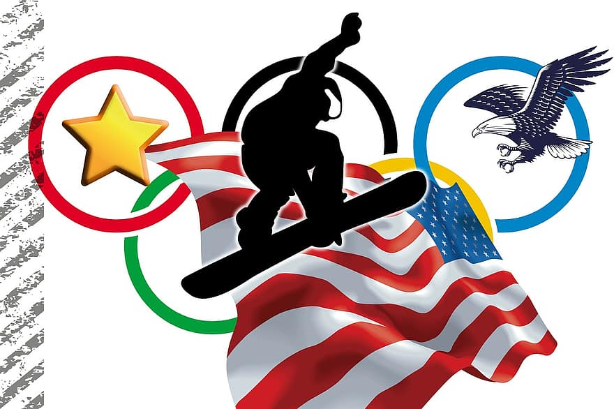 انحدار ، ميدالية ذهبية ، سوتشي 2014 ، روسيا ، الأولمبياد ، أولمبياد الشتاء ، منافسة ، Snwowboarder ، أسلوب ، اقفز ، حلقات أولمبية
