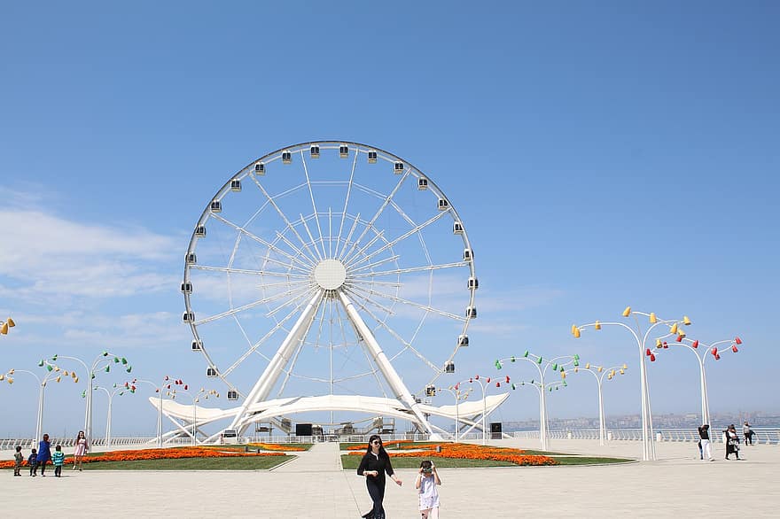 Ferris Wheel, Amusement Ride, Park, Amusement Park, Fair, Tourism, Tourists, People