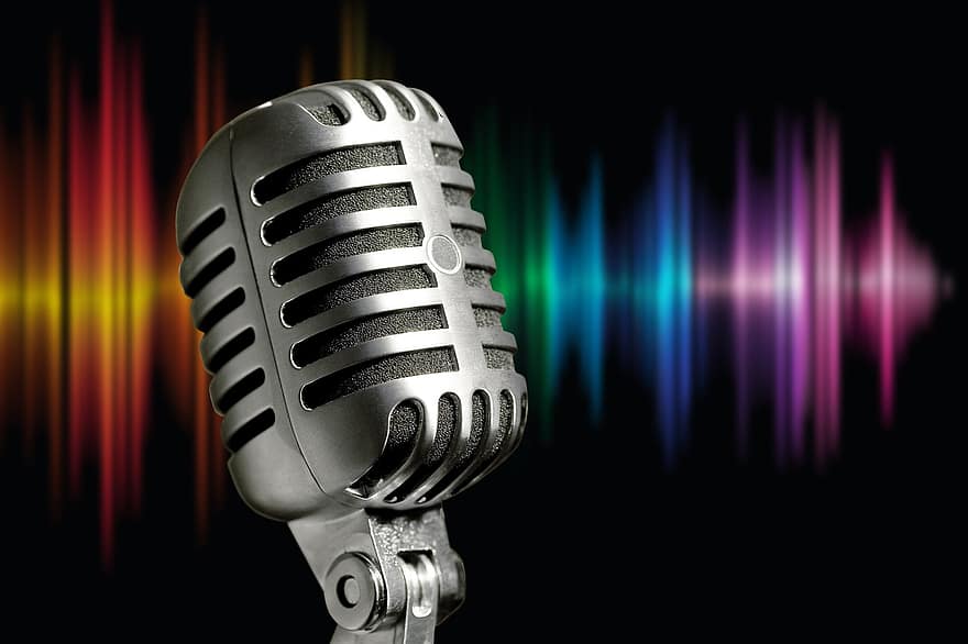 мікрофон, срібло, металеві, звукові хвилі, барвисті, перетворювач, »Брати шуре« мікрофон », Модель 55s, 1951 рік, ностальгія, Вінтаж
