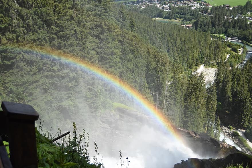 Rainbow, Nature, Mountains, Forest