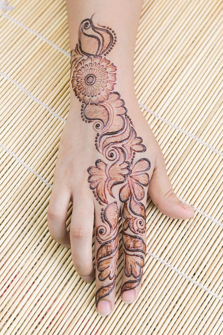 mehndi, henna, tatuatge, núvia, moda, disseny, cultura, mandala, asiàtic, matrimoni, casament