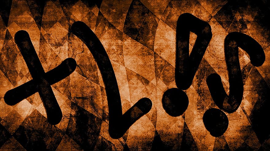 Punctuation Marks, Abstract, Brown, Copper, Question Mark, Questions, Mysterious, Exclamation Mark, X, X Mark, Wrong