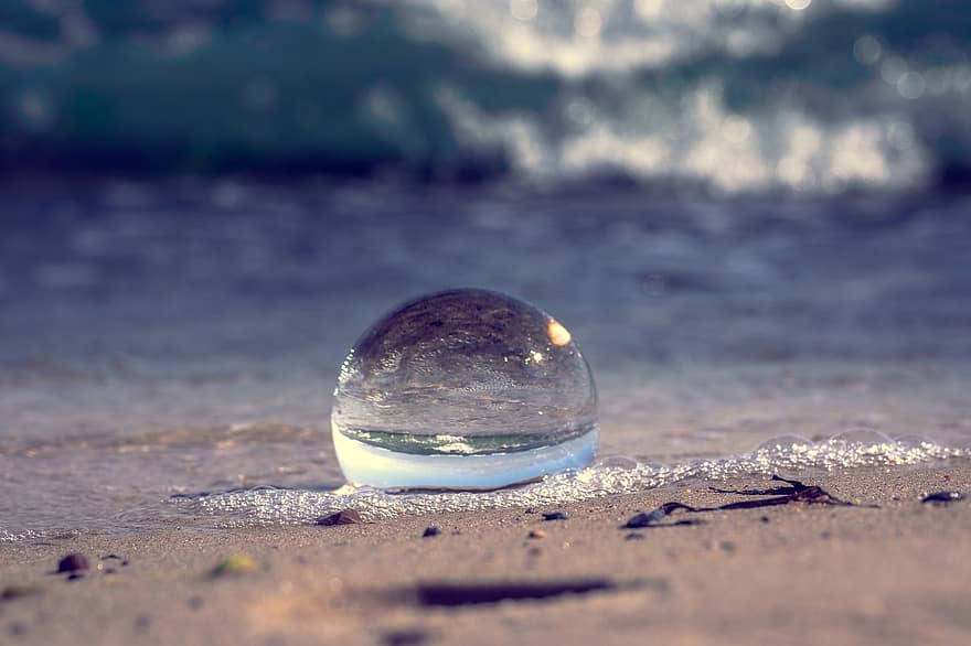 Mar Báltico, esfera de vidro, de praia, natureza