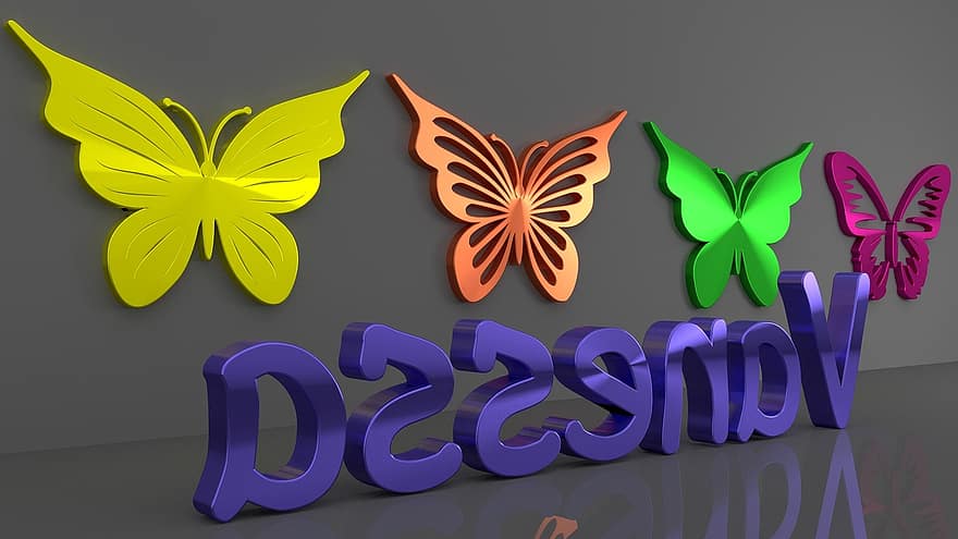 vanessa, kleurrijk, vlinders, 3d