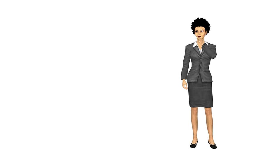 Woman, Isolated, Young, Girl, Business, Beautiful, Asian, African American, Ethnic, Ceo, Executive