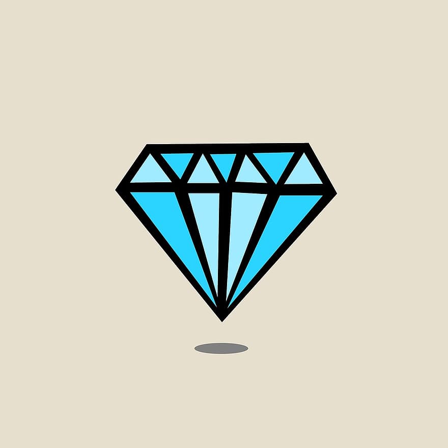 gyémánt, Gyémánt rajzolt, drágakő, kék, értékes, drága, absztrakt, ékszer