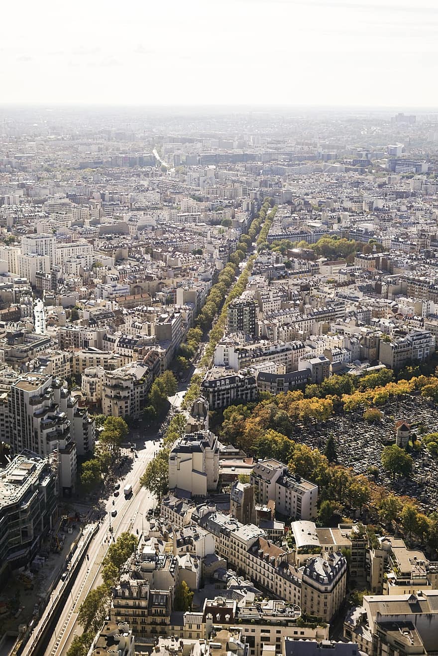 مدينة ، فرنسا ، باريس ، عرض جوي ، هندسة معمارية ، الحضاري ، البنايات