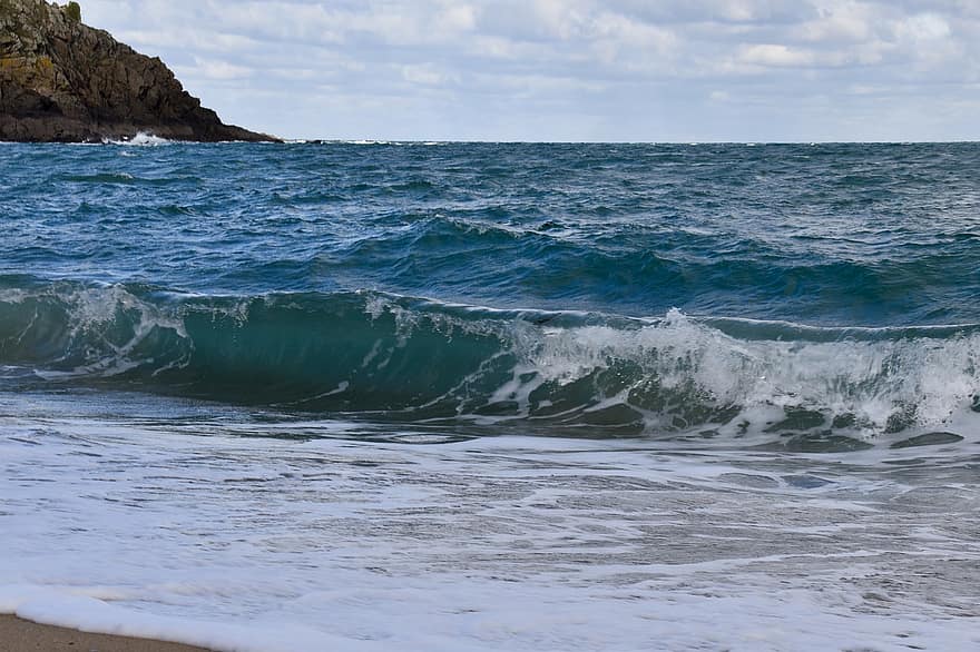 mar, onades, Costa, vora del mar, línia de costa, oceà, aigua, paisatge marí, horitzó, paisatge