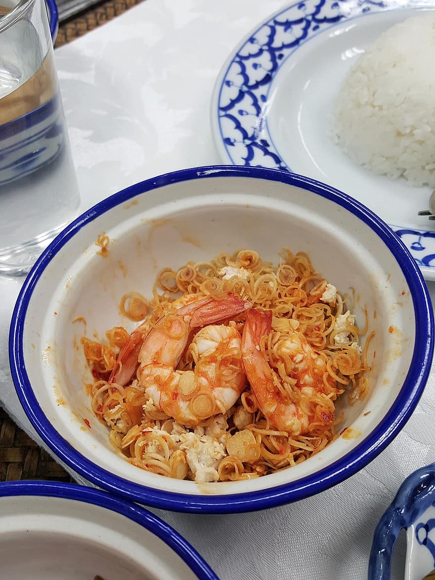 Thai mat, skaldjur, thailändska köket