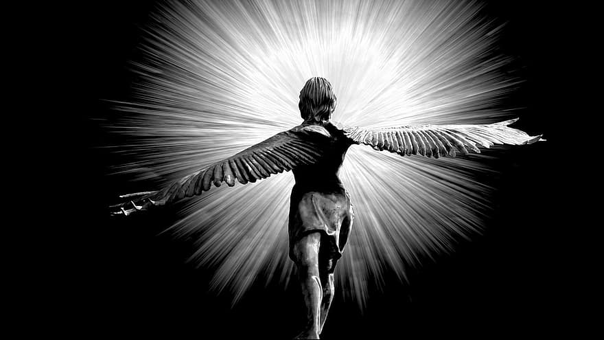 arcangelo, angelo, sky messenger, Angelo custode, ala, cielo, mistico, fantasia, celeste, proteggere