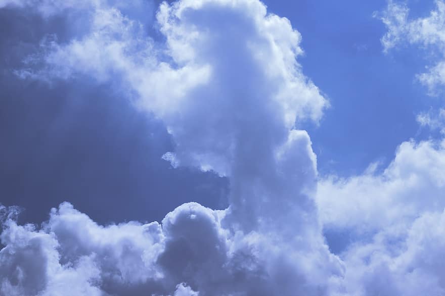 pilviä, taivas, ilmapiiri, sinitaivas, cloudscape, valkoiset pilvet, pilvinen, päivänvalo, valo, sininen, sää