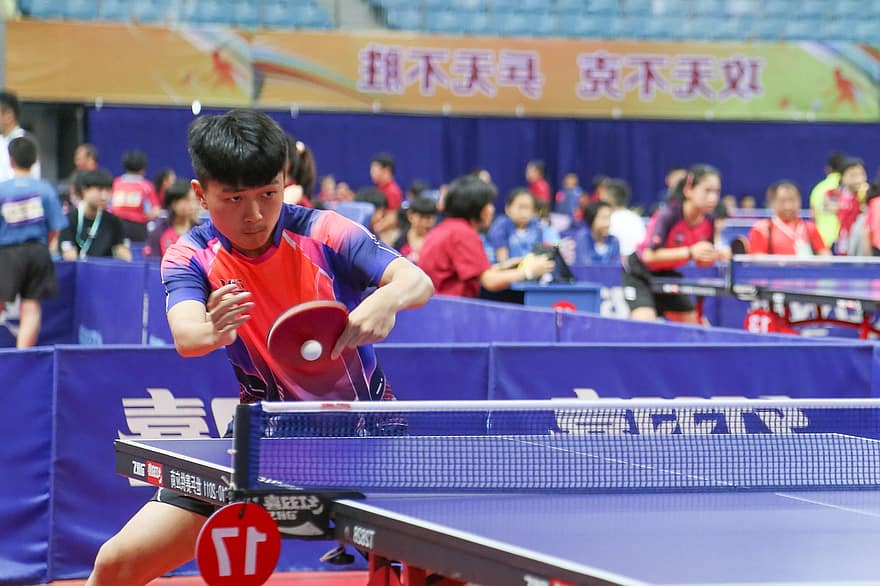 ping pong, mládí, stolní tenis, chlapec, Chlapec Hraje Ping Pong, soutěž, sportovní, konkurent, hráč, Hráč ping pongu, odhodlaný