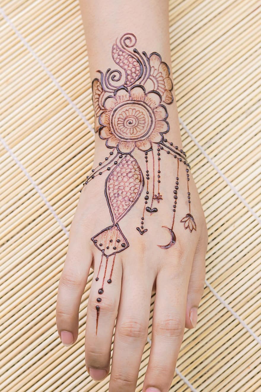 mehndi, inai, tangan, seni, seni tubuh, cat tubuh, tato pacar, tato, Indian, pengantin India, budaya India