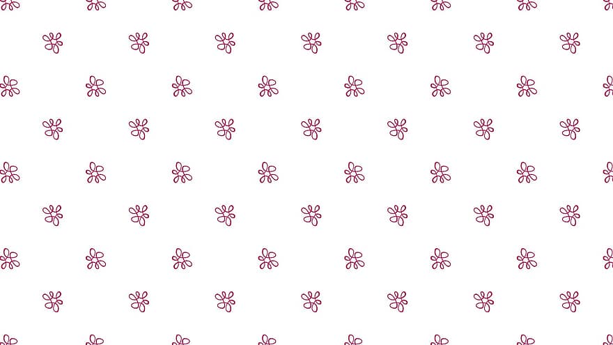Flowers, Doodle, Background, Pattern, Seamless, Blossom, White, Pink, Hand Drawn, Line Art, Vintage