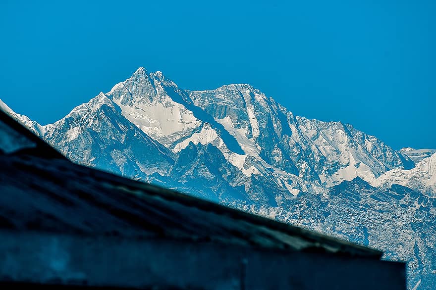 планини, връх, сняг, Хималаи, Кангчендзьонга, Сиким, Индия, околност, goechala, пътуване, туризъм