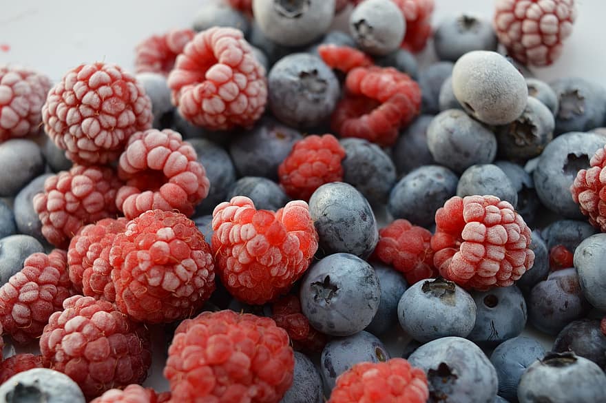 frukt, bringebær, blåbær, bær, mat, fersk, vitaminer, sunn, ernæring