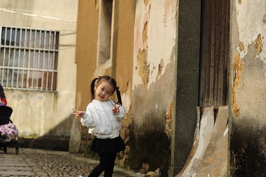 Kid, Girl, Portrait, Child, Little Girl, Cute, Adorable, Asian, Pose, Outdoors