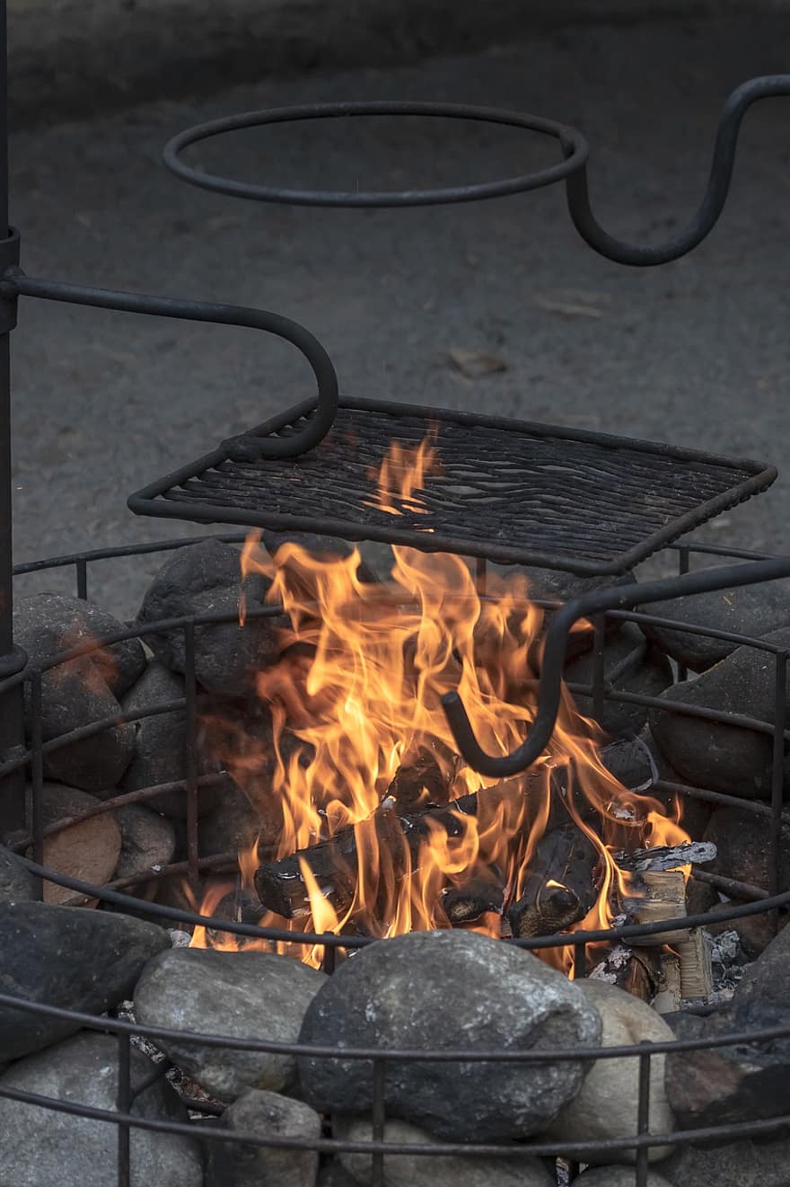 campfire, fire, grill