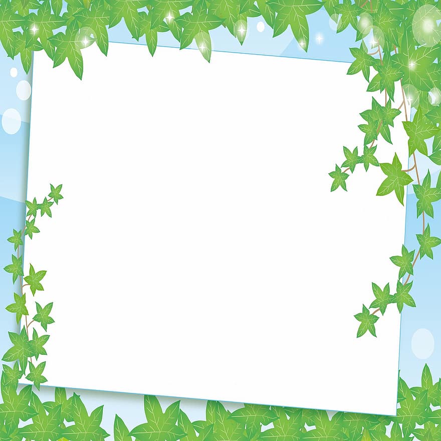 Фон Бръшлян, Дигитална хартия Leaf, хартия за бележки, кадър, цветен, листо, граница, квадрат, кръгъл, декоративен, процъфтява