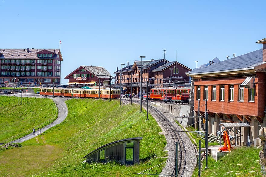 поезд, Железнодорожный, Шестерни, гора, ледник, Швейцария, природа, панорама, пеший туризм, Jungfrau