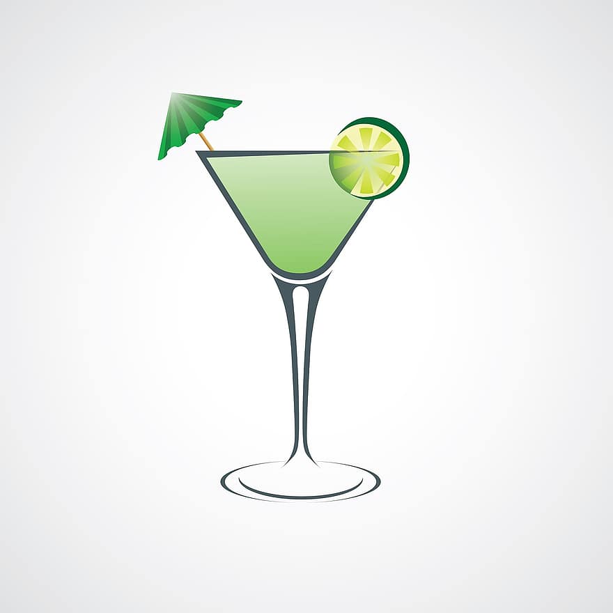 cocktail, design, bere, bar, etichetta, insolito, annuncio pubblicitario, icona logo, isolato, Limone, verde